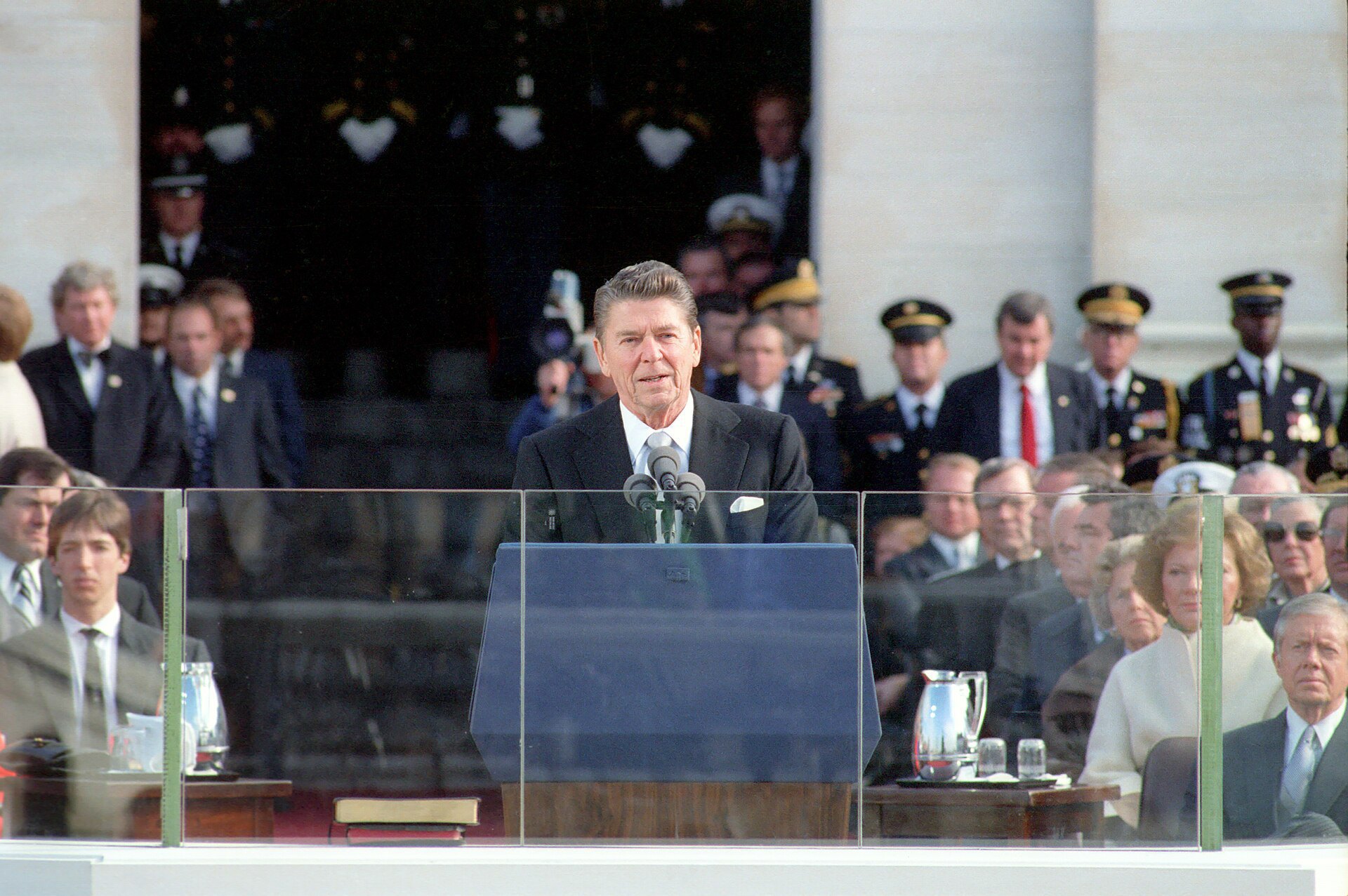 Reagan delivers an inaugural speech, 20 January 1981