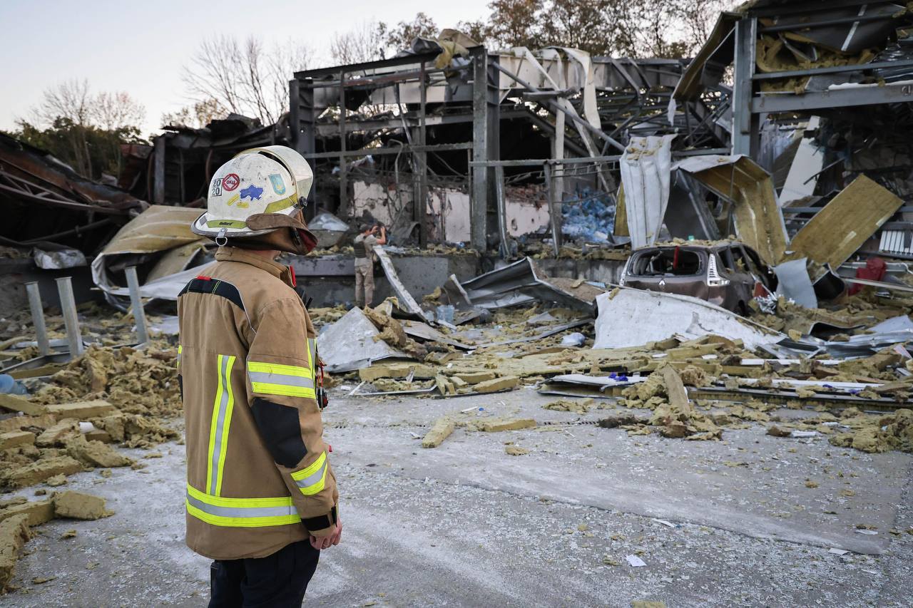  The ruins of a bakery in Kharkiv