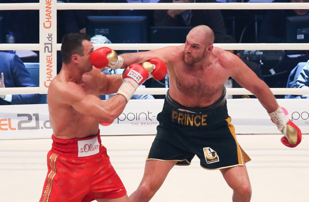 Wladimir Klitschko in a fight against Tyson Fury