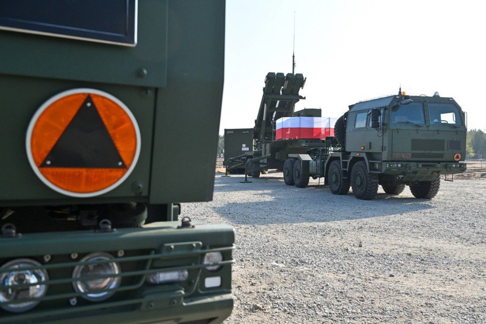  MIM-104 Patriot surface-to-air missile system at the Field Training Center in Toruń, Poland, 14 October 2022.