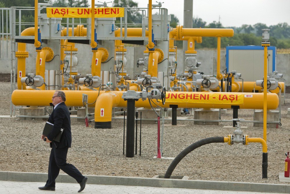 Moldovan-Romanian gas pipeline Yassy-Ungheni in Zagarancea village, Moldova 