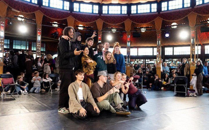 Ukrainian dancers perform at the Nederlandse Dansdagen contemporary dance festival in the Netherlands
