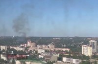 Powerful explosion rocks Donetsk, fire breaks out