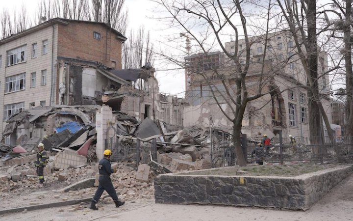 Part of Boychuk Art Academy destroyed by shelling in Kyiv