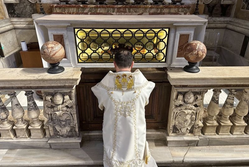 Cardinal Nicholas Bychok during a service at St Peter's Basilica in the Vatican, 8 December 2024
