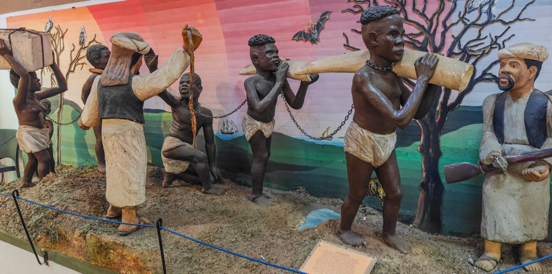 Arab slave trade from the museum exhibition in Livingstone, Zambia