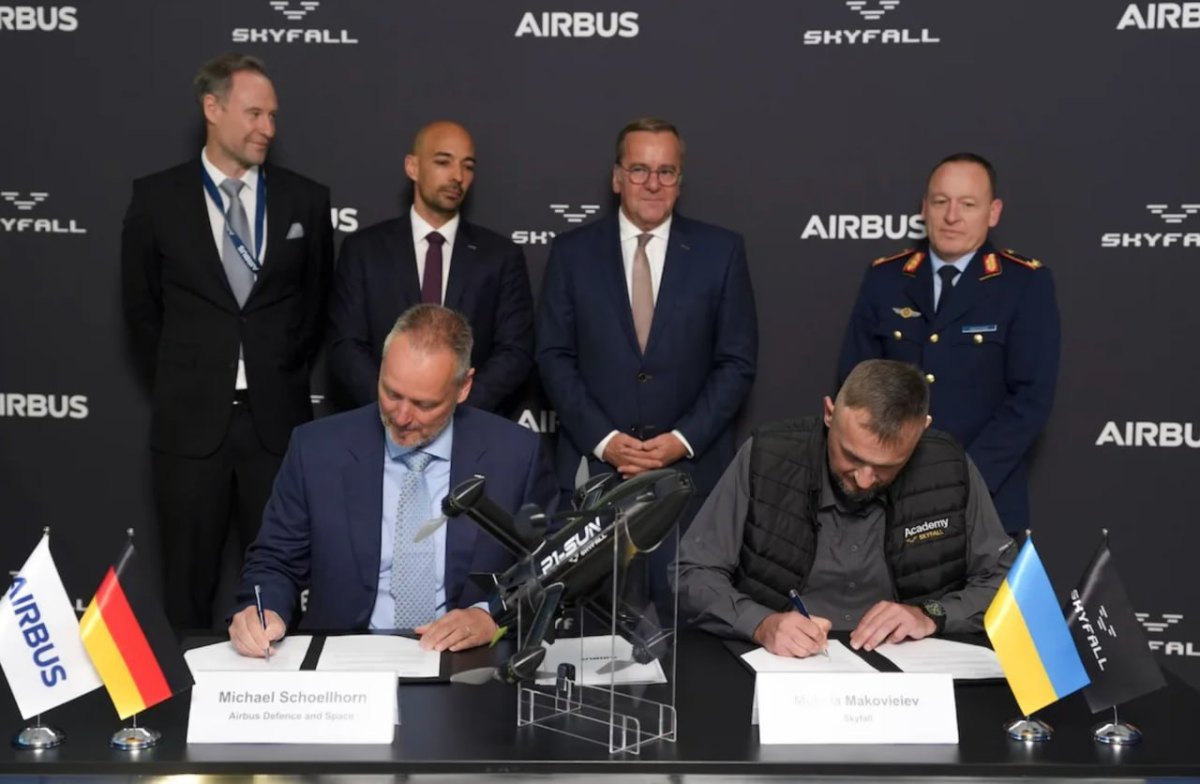 Signing of the agreement between Ukrainian SkyFall and Airbus Defence