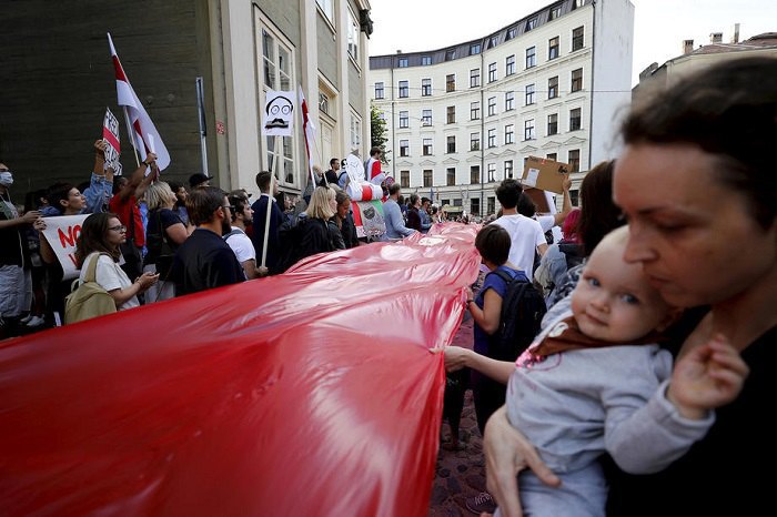 Rally for the release of Belarusian protesters