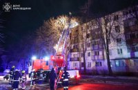 Shahed debris damages residential building in Kharkiv