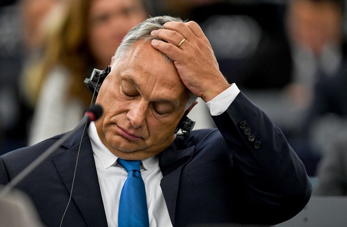 Hungarian Prime Minister Viktor Orban at the EP plenary session in Strasbourg, 11 September 2018