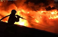 Oil depot on fire in Kyiv region after shelling
