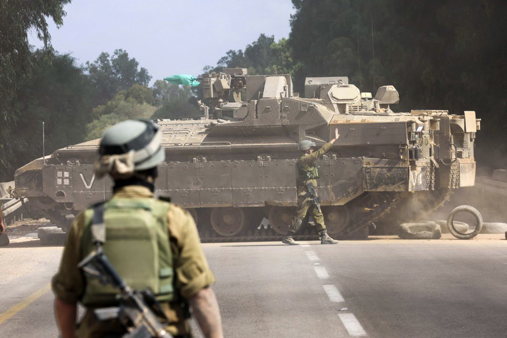 Israeli army patrols the city of Sderot, 13 October 2023