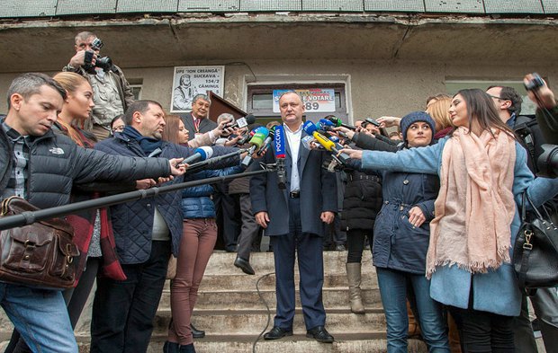 Igor Dodon after the announcement of election results