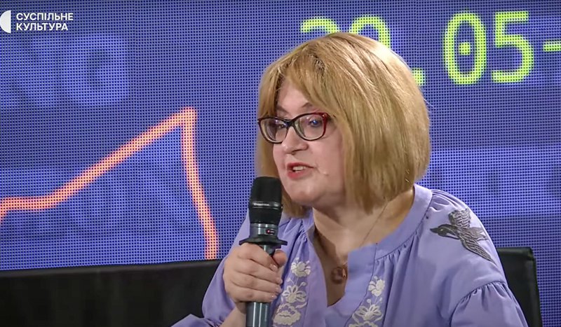 Oksana Zabuzhko during the presentation of the book <i>Our Europe</i>.