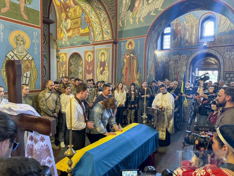 Farewell to Iryna Tsybukh in St. Michael's Cathedral in Kyiv.