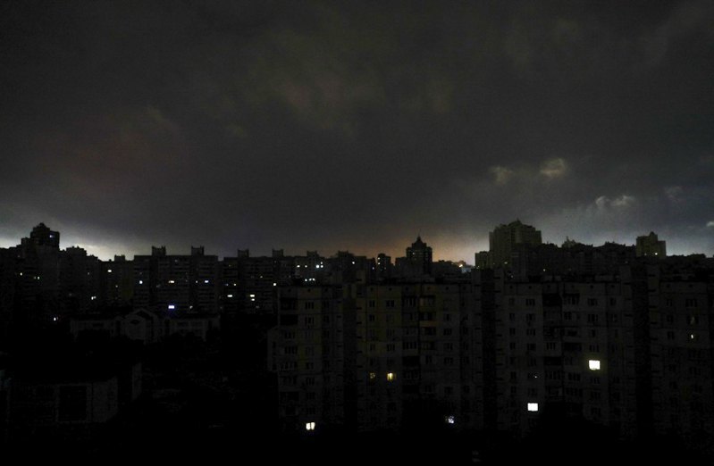 Residential area of Kyiv during a power outage, 4 July, 2024.