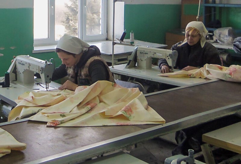 Prisoners of Snizhne penal colony 127 work as seamstresses, August 2014.