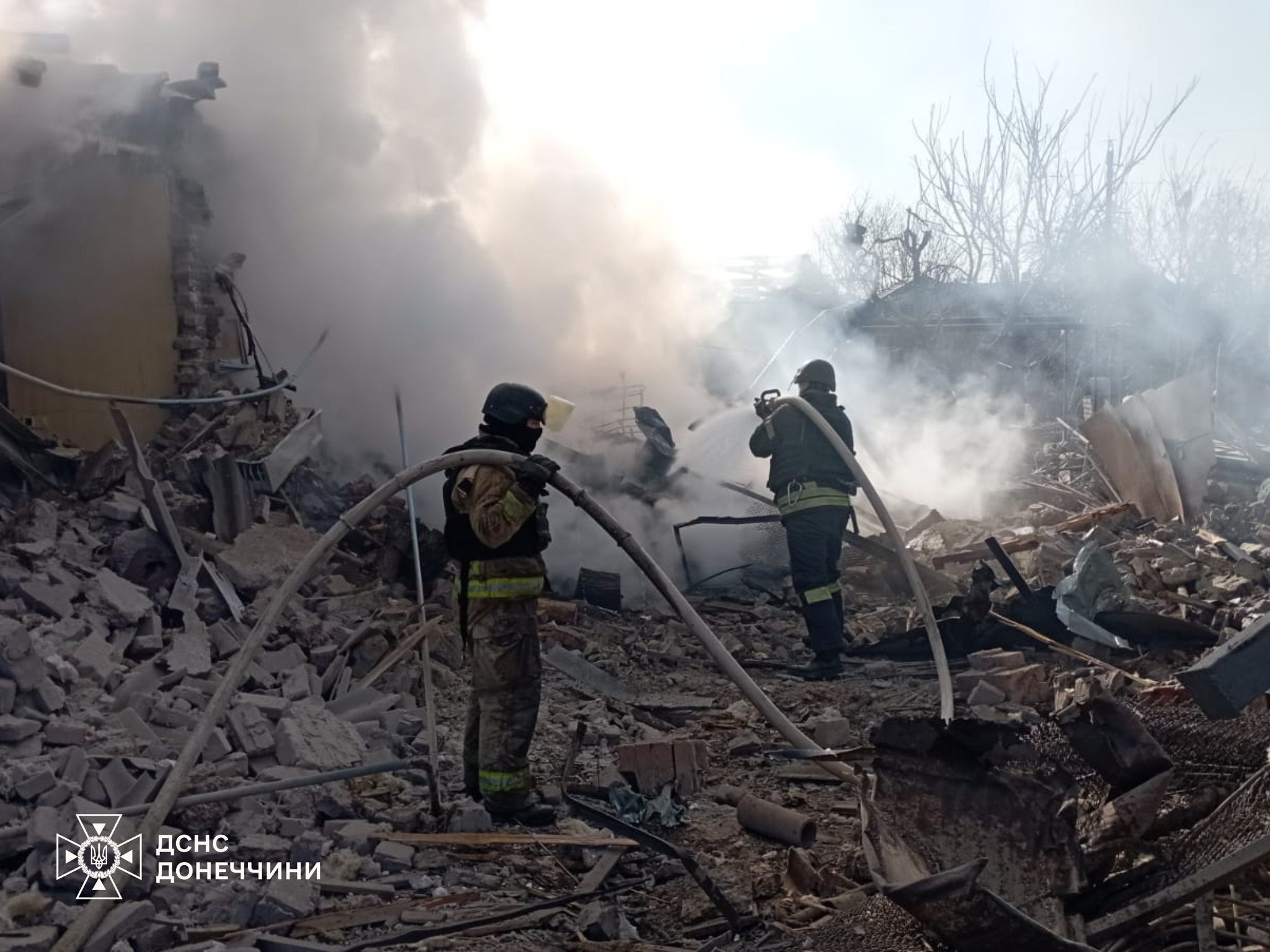 The consequences of the Russian shelling of Kramatorsk on 13 February 2025