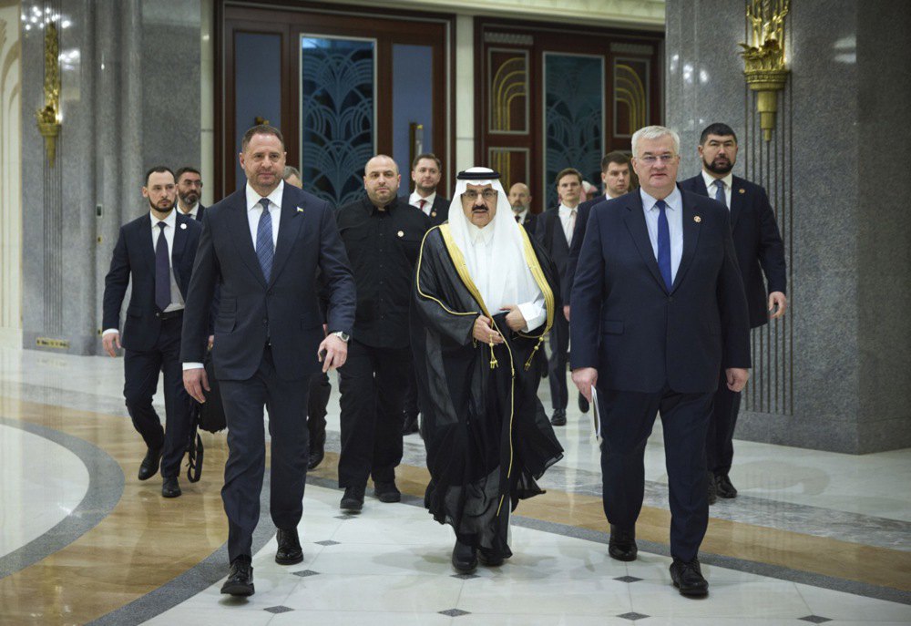 The arrival of the Ukrainian delegation at the negotiations in Jeddah