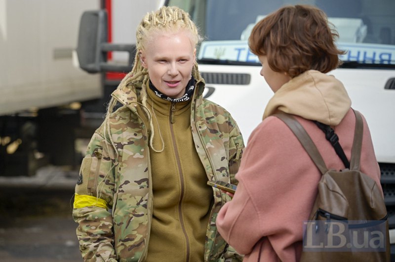  Maryna Koshkina during the filming of the zombie horror <i>Kakhovka Facility</i>