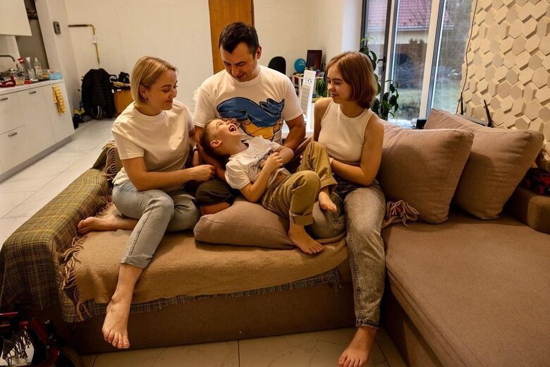 Artem Moroz with his family