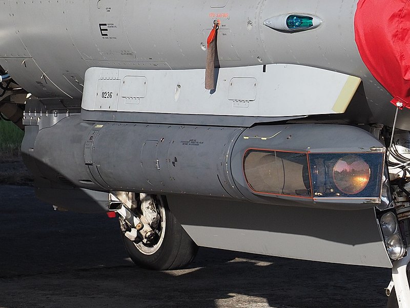 AN/AAQ-33 Sniper target installed on the F-16B of the Royal Norwegian Air Force, Ostrava, Czech Republic, September 2019.