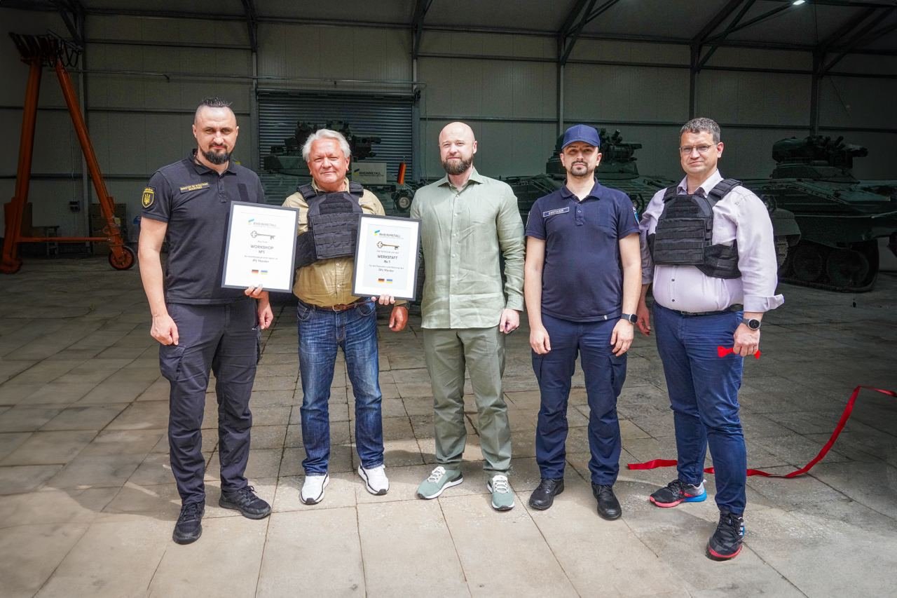 The first Rheinmetall workshop for the repair and production of armoured vehicles, established in partnership with JSC Ukrainian Defence Industry, has begun operations in Ukraine. Opening of the workshop