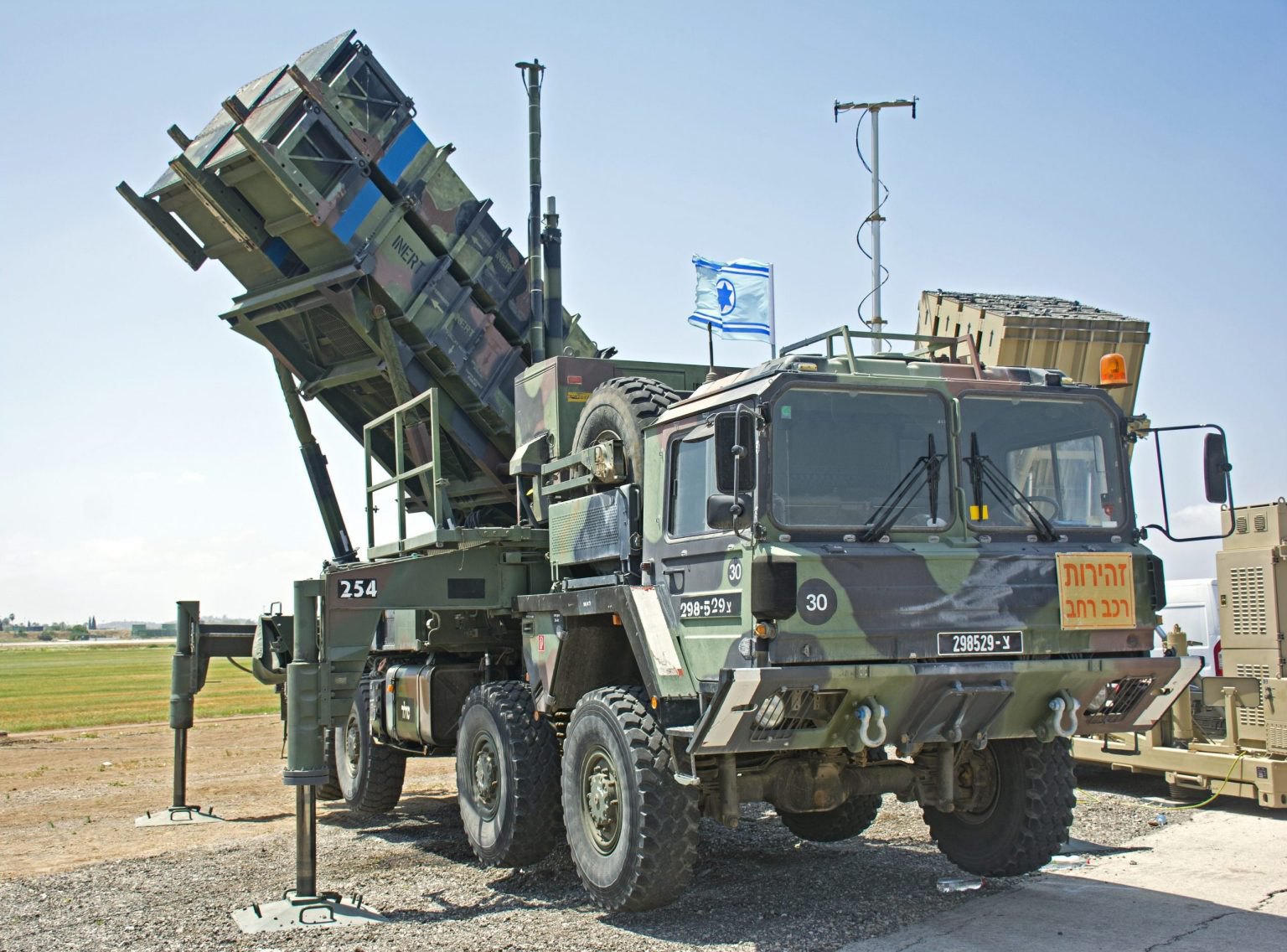 The launcher of the Patriot PAC-2 Yahalom system of the Israel Defence Forces