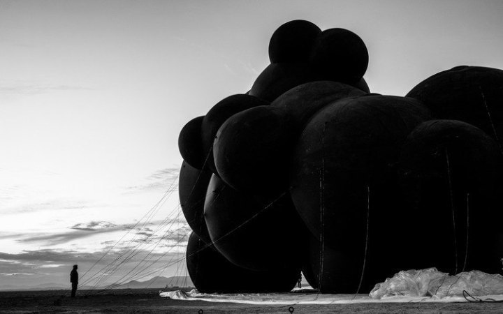Ukrainian installation ‘Black Cloud’ destroyed by storm at Burning Man