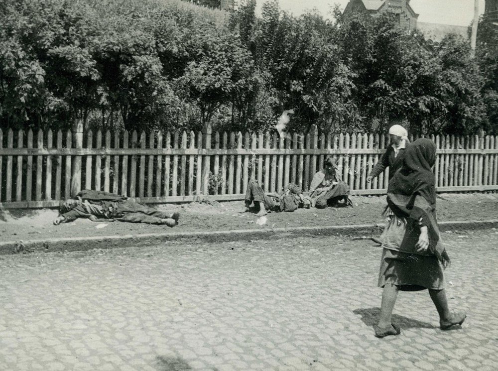 Holodomor victims on the streets of Kharkiv.