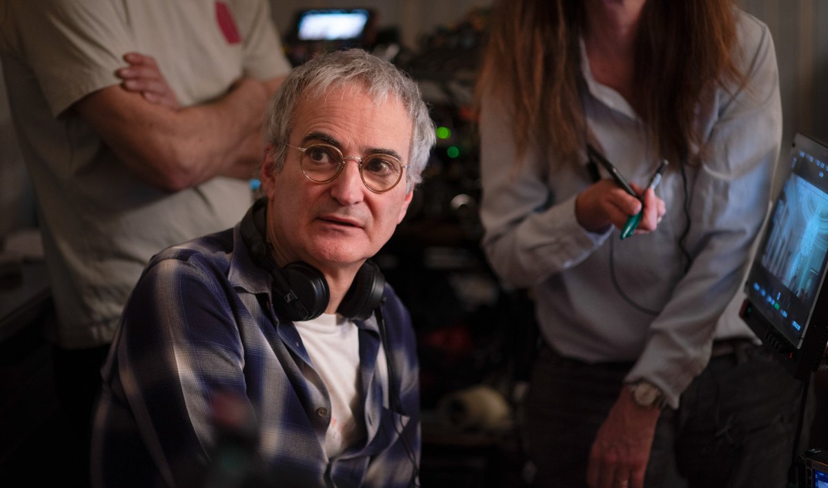 Olivier Assayas during filming