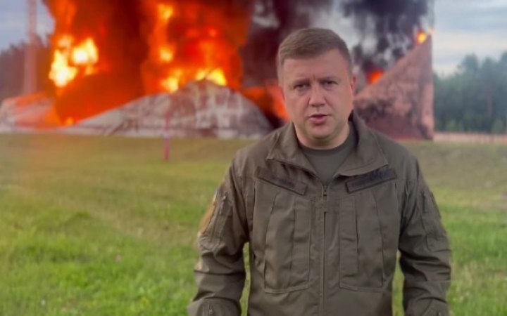 Russian drone attack destroys oil depot in Rivne Region