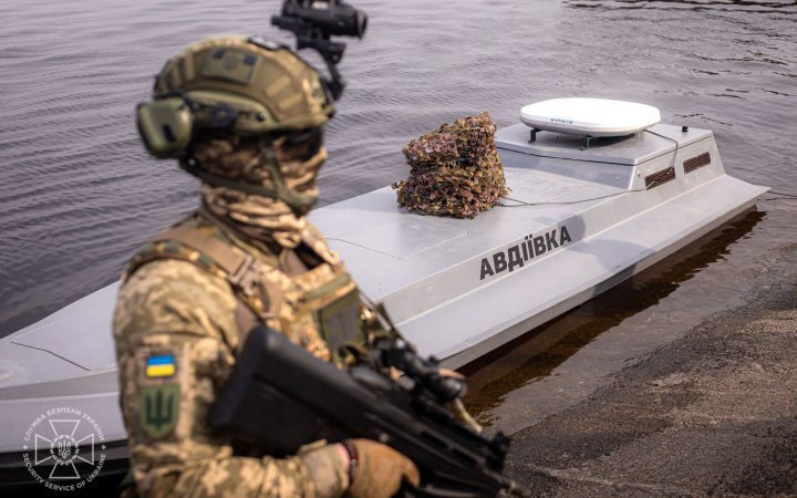 SBU presents first personalised Avdiyivka maritime drone funded by Ukrainians