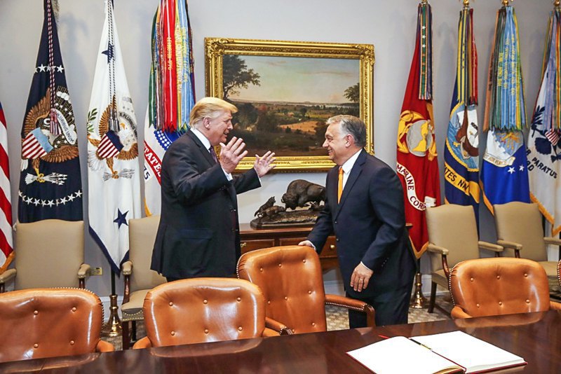 U.S. President Donald Trump and Hungarian Prime Minister Viktor Orbán during a meeting in Washington, 13 May, 2019.