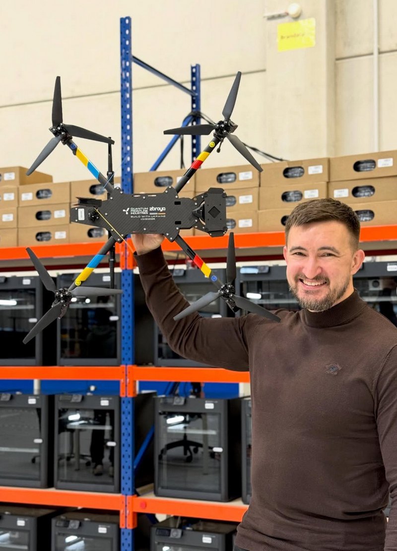 Ihor Fedirko at a German-Ukrainian joint venture that manufactures drones for the Ukrainian army.