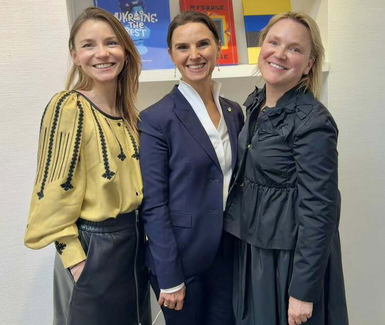 Conductor Oksana Lyniv with Anne of Kyiv Centre co-founder Viktoriya Hrynchyshyn