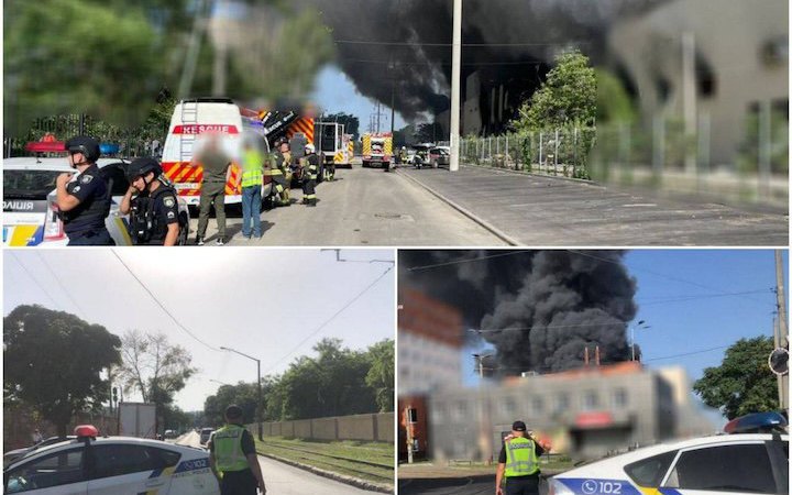 Russia attacks Odesa, four wounded, retail chain warehouses on fire (updated)