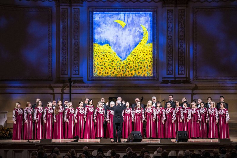 The Dumka Choir on stage at Carnegie Hall, 2022