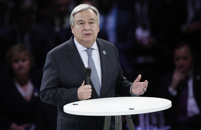 UN Secretary General António Guterres during the opening of the Paris Peace Forum, 11 November 2018