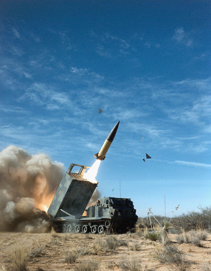 The launch of ATACMS missile