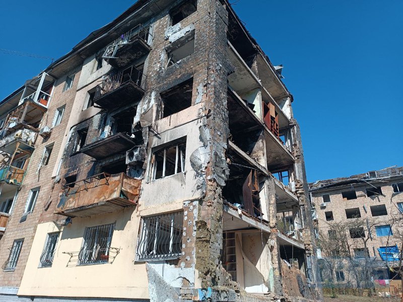 Houses on Kolomyyskyy Lane in Holosiyivskyy district, which suffered from the attack on 8 July