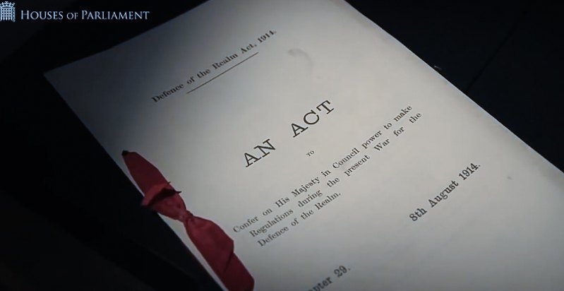 The Defence of the Realm Act 1914 (DORA) was passed in the United Kingdom on 8 August 1914, four days after the country entered the First World War.