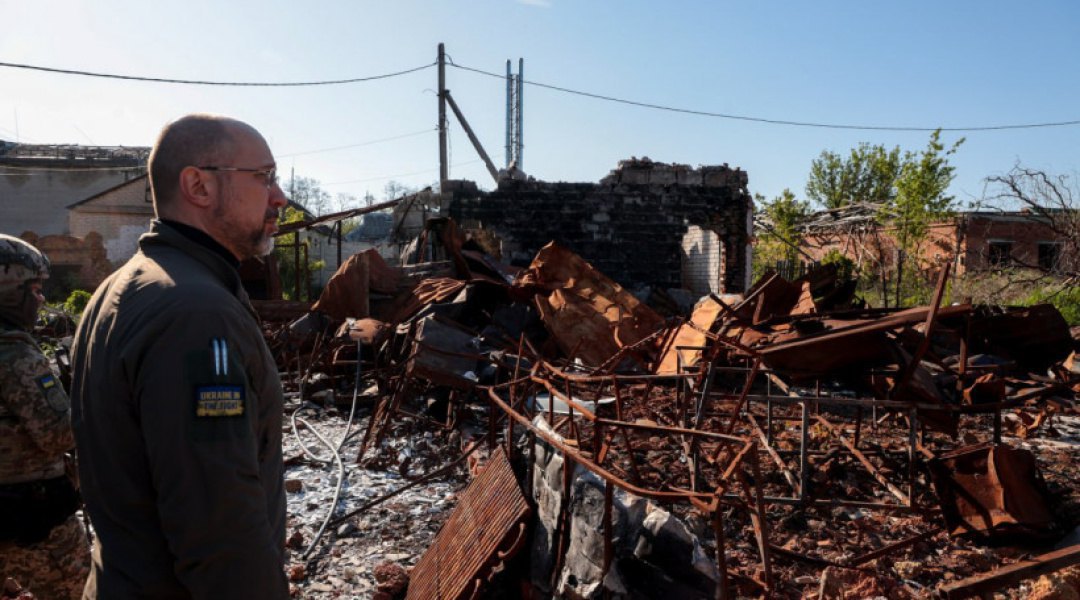 Prime Minister Denys Shmyhal during a working trip to the Kharkiv Region inspected the destruction caused by Russian aggression in the village of Tsyrkuny.