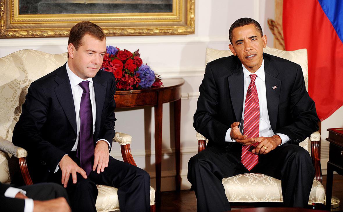 US President Barack Obama and Russian President Dmitry Medvedev 