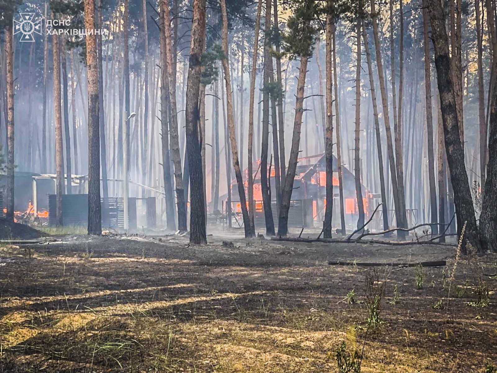 Fire due to shelling of Kharkiv Region