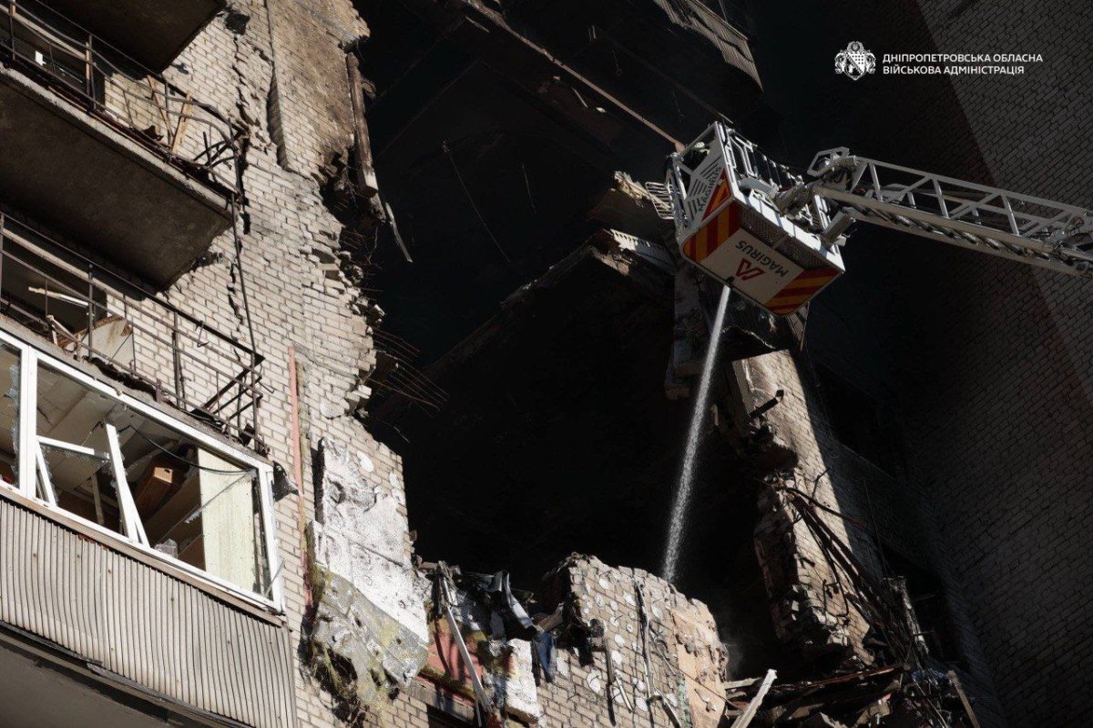 Consequences of the Russian attack in Dnipro