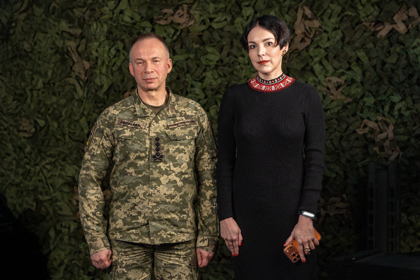Commander-in-Chief of the Armed Forces of Ukraine Oleksandr Syrskyy and editor-in-chief of LB.ua Sonya Koshkina