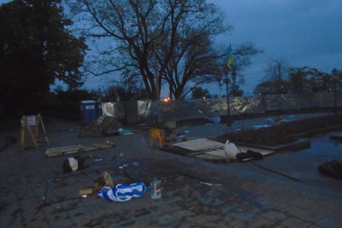 Protest camp attacked in Odesa