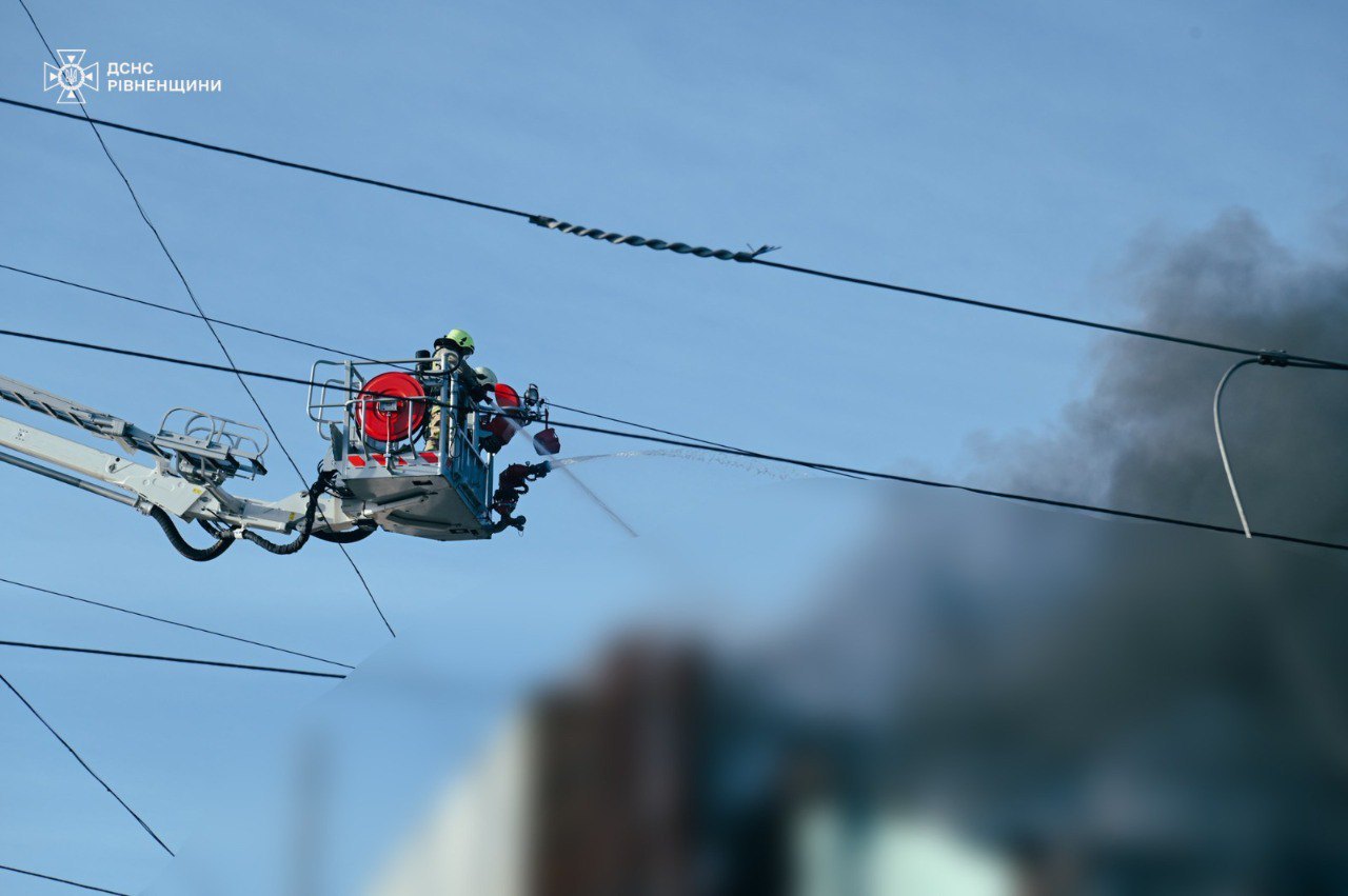 Elimination of the consequences after the fire at the infrastructure facility of Rivne Region, 28 November, 2024.