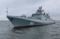 Russian frigate catches fire near Zmiyinyy Island - media